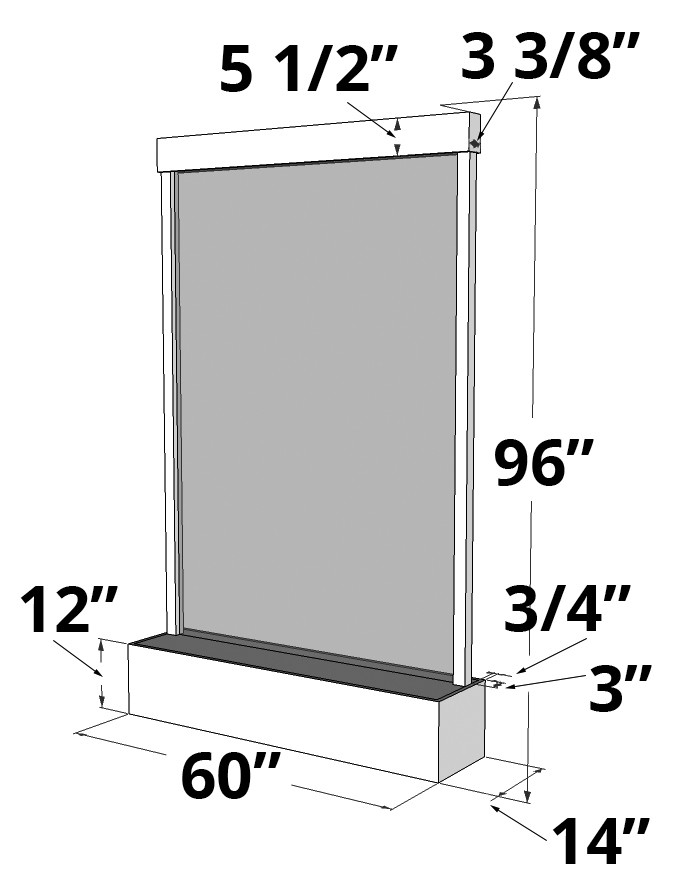 Line Drawing - Grandeur River (Flush Mounted Towards Rear Of The Base)