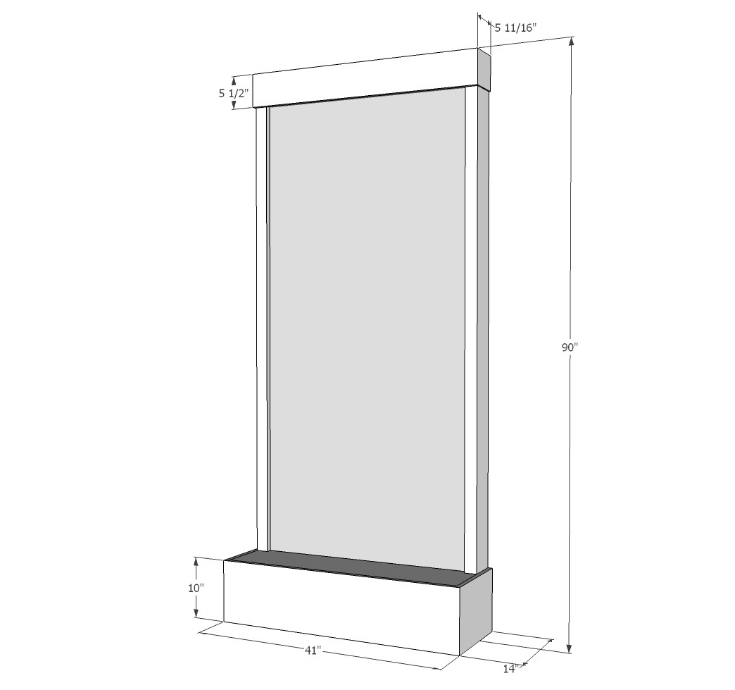 Line Drawing - Tranquil River (Flush Mounted Towards Rear Of The Base)